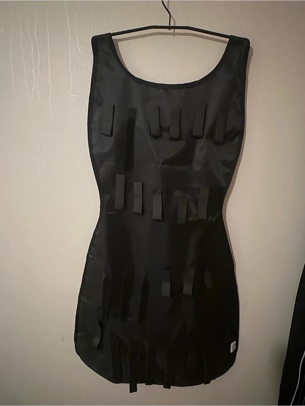 Black Dress-Shaped Hanging Jewelry Organizer Clear Pocket Storage